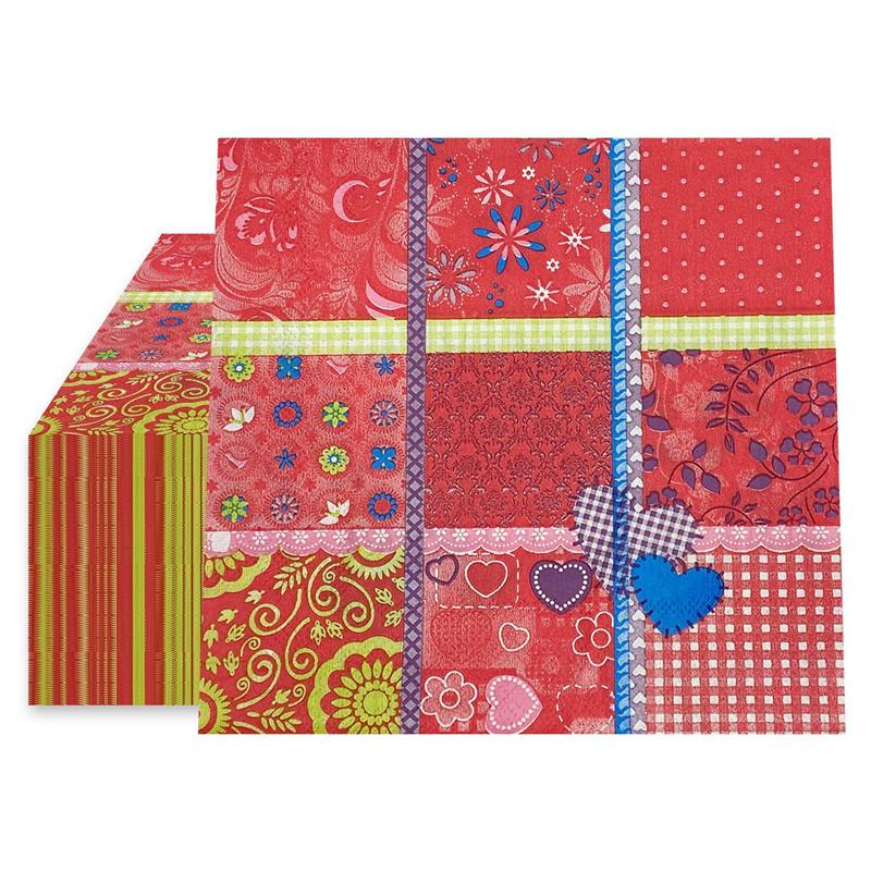 

20Pcs/Pack 33x33cm Plaid Flower Printed Disposable Napkin Paper Wedding Party Decorative Table Dinner 20pcs