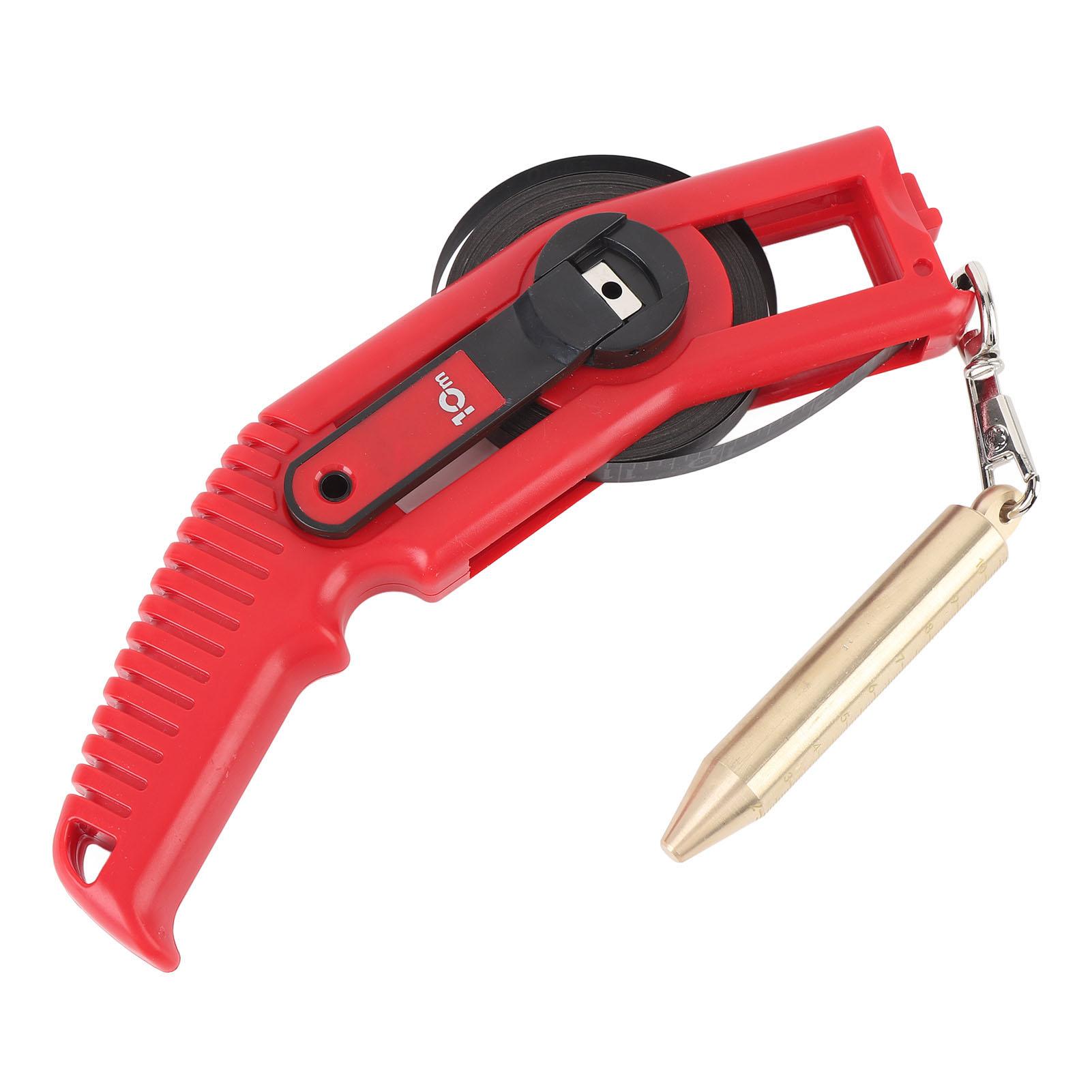 

10m 32.8ft Oil Tank Gauging Tape Carbon Steel Oil Tank Depth Measuring Gauging Tapes Fuel Measuring Device with Brass