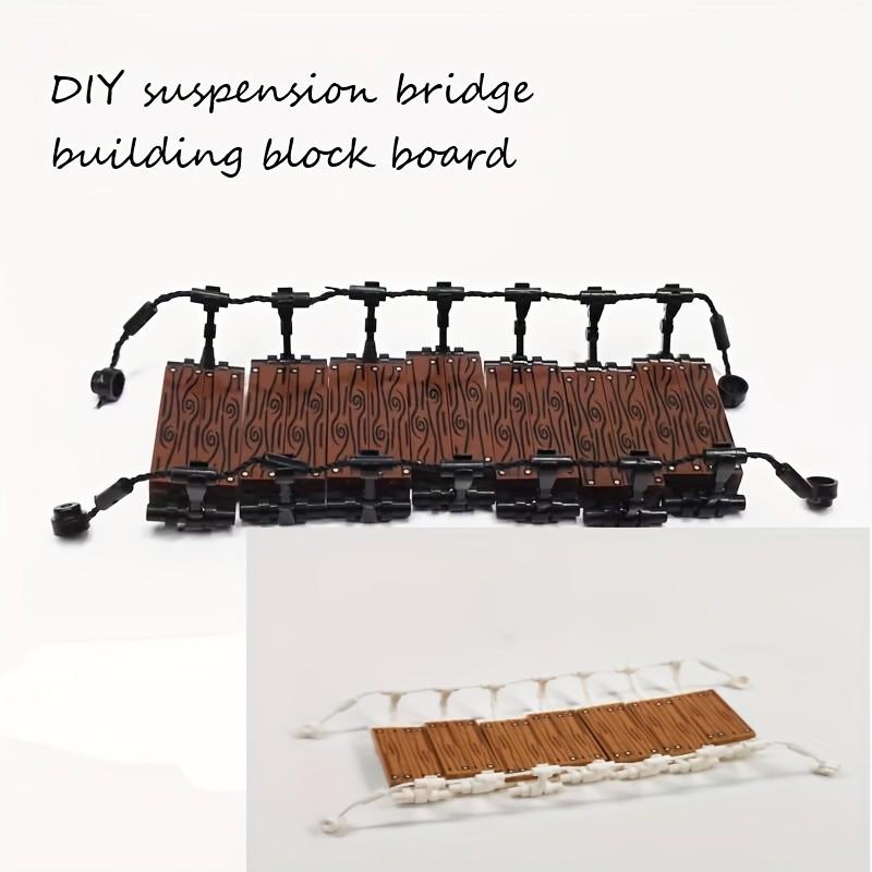 20pcs MOC Scene Toys Small Particle Building Block Scene Accessories 1x4 Flat Wood Grain With Nail Printing Wooden Board Accessories