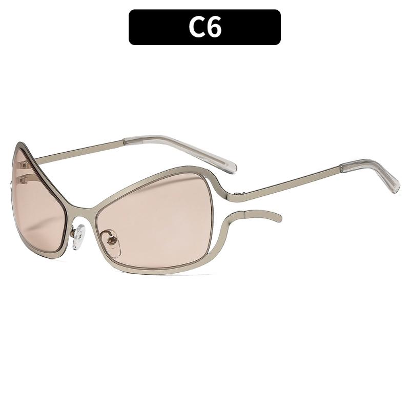 

Non-polarized Vintage Irregular Cat Eye Y2K Punk Men Sunglasses Metal Butterfly Frame Sun Glasses for Women Trendy Eyewear кофейный
