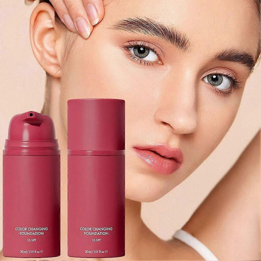 Fondotinta Liquido 30ml Che Cambia Colore con Spf 15 Che Si Adatta al Tuo Tono di Pelle per un Finish Naturale e Traspirante