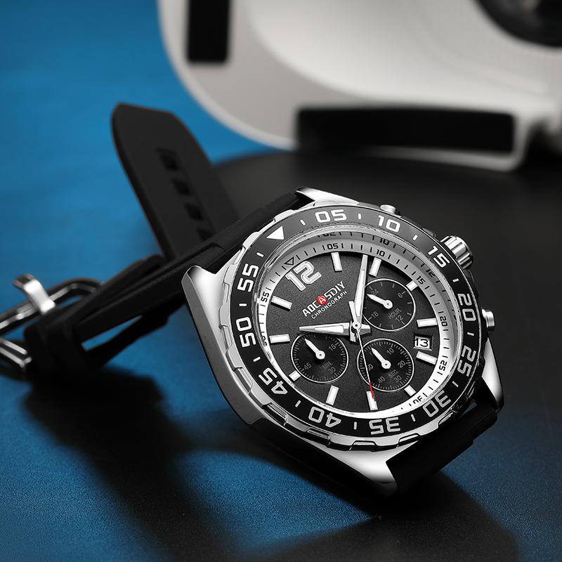 Mode Datum Quarz Herrenuhren Luxus Herrenuhr Chronograph Sport Herren Armbanduhr Relogio Masculino