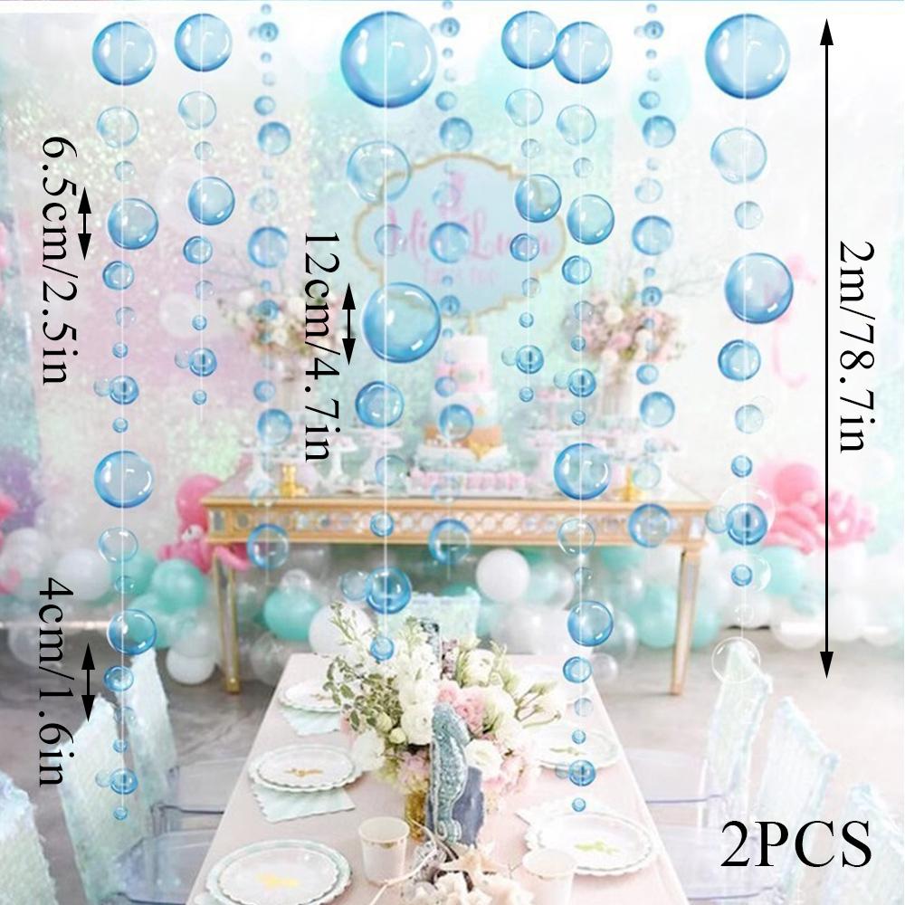 

2 шт. подвесной баннер для вечеринки в океанском стиле с круглыми блестками, декоративная доска с морскими пузырями, занавеска для дня рождения, свадьбы, вечеринки, принадлежности