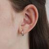 (Silver 925) Slick Drop Hoop Earrings EC3111
