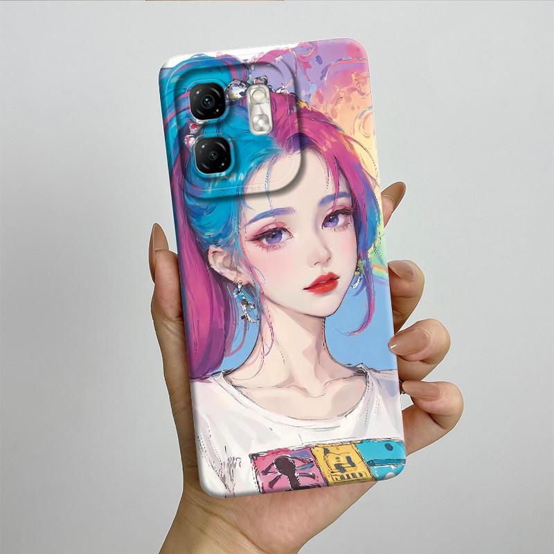For Infinix Hot 50i Case Hot50i X6531 Soft Silicone TPU Painted Phone Coque Cartoon Printed Shockproof Protective Fundas Cover