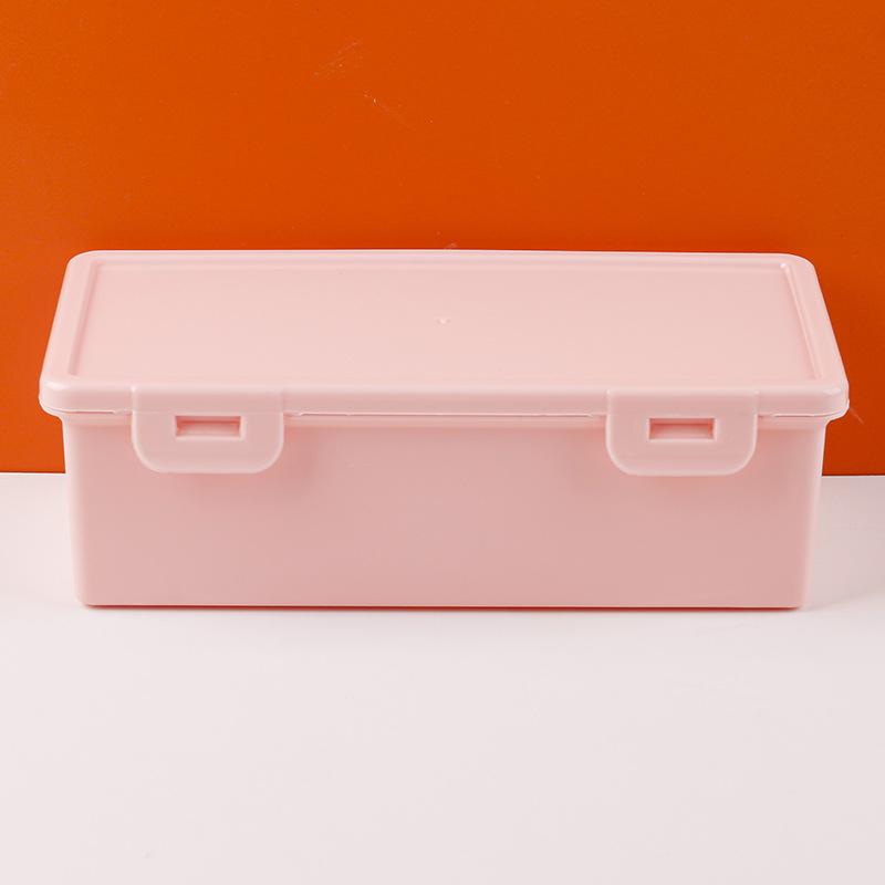 

Clear Colorful Pencil Box Large Capacity Plastic Organizer Storage Boxes For School Bulk Stackable Design Office Supplies розовый