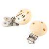 10 teilelos Nette Runde Holz Natürliche Baby Schnuller Clip Charme Infant Nippel Verschlüsse 3 Löcher