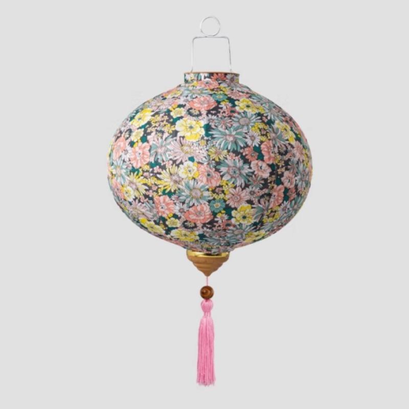 12 Inch Flower Printed Hanging Cloth Lantern Chinese Spring Festival Home Bedroom Decor Wedding Party Outdoor Lantern Ornaments