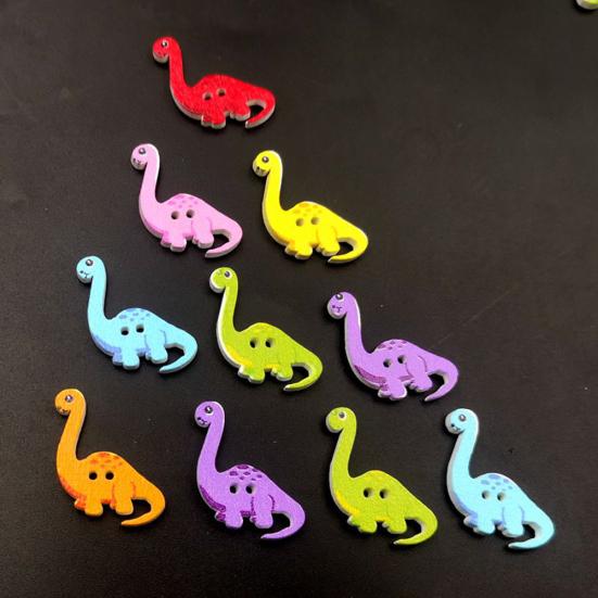 50 sztuk Cute Cartoon Dinosaur album do scrapbookingu diy drewniane guziki torby ubrania do szycia wystrój