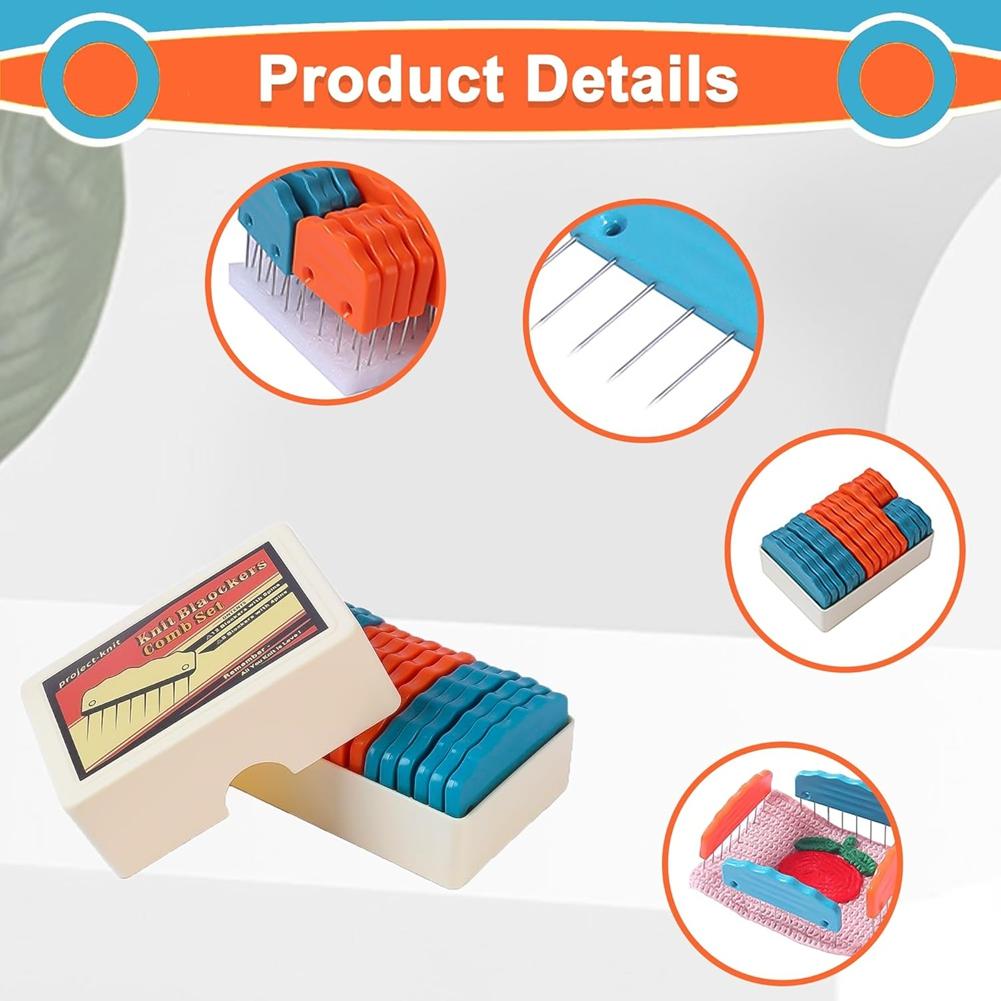 

M-Modern-Knitting Cleaning Pin Kit(20Pcs), For Crochet Knitting Mat Cleaning Tool Knit Blockers Combs Board белый