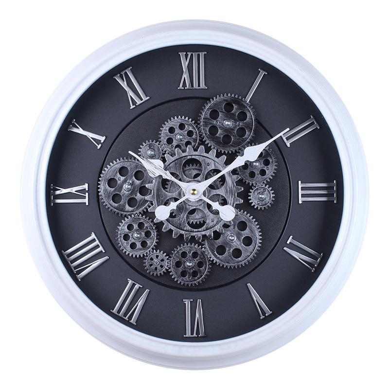 

Пластиковые шестеренки Часы Ретро Бесшумные Настенные часы Гостиная Спальня Креативное украшение Кварцевые часы 43Cm retro gear wall clock [style 3]