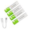 4Pcs USB AAA Lithium?ion Rechargeable Battery 750mah Large Capacity with Charging Cable
