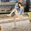 White platform knight boots women's autumn and winter new but knee boots thick high heel temperament thin boots