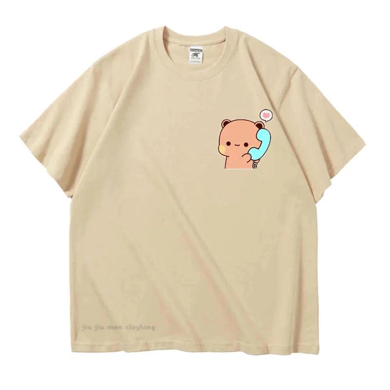 Dudu volá svému Bubu Tričko Ženy Muži Pár Vtipná trička Roztomilý Panda Medvěd bavlněná trička Léto Pánské T Oblečení