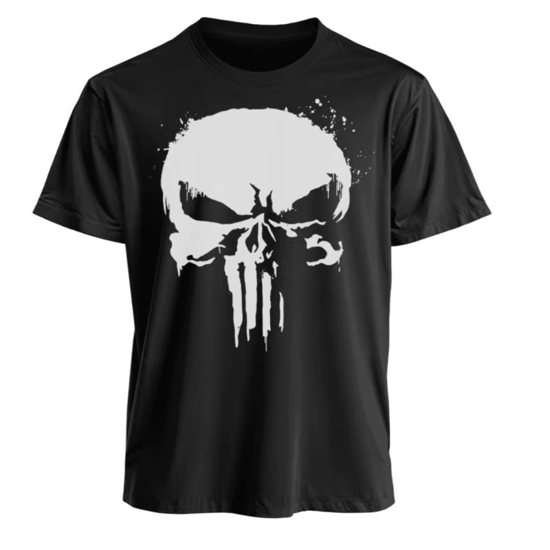 

Marvel TShirt Men Women Punisher American Classic Sporty Oversized Short Sleeve Distressed Skull Graphic Edgy Streetwear Tee XL