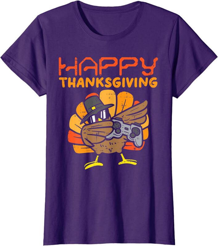 Счастливого Дня благодарения Даббинг Геймер Индейка Праздничный Подарок Женская футболка с круглым вырезом Унисекс футболка XL