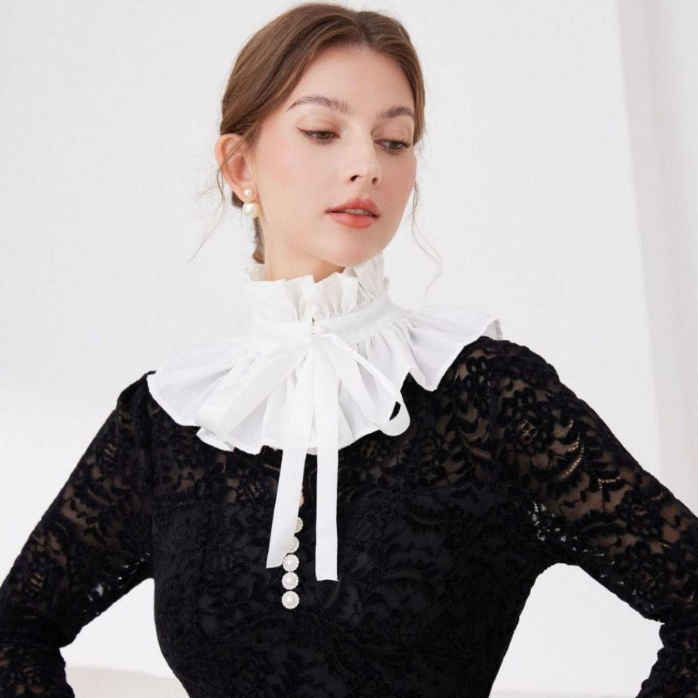Lace Victorian False Collar Detachable Neck Tie Accessory  Clothes Accessories