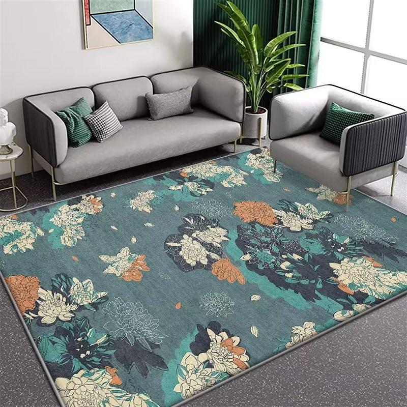 Plant Flower Carpet Living Room Coffee Table Mat Household Bedroom Bedside Carpet Bathroom Soft Foot Pad