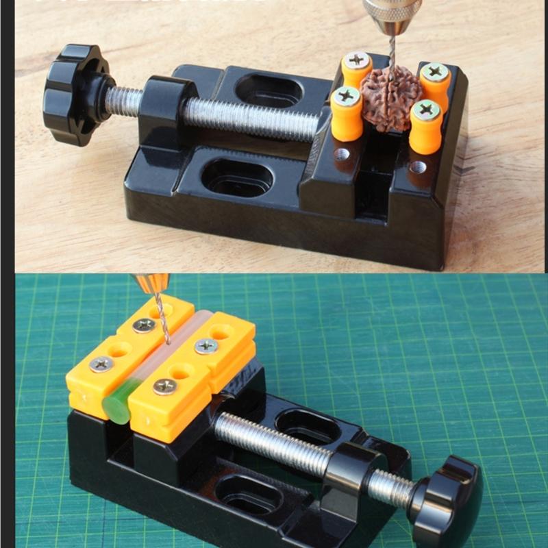 Aluminum Mini Table Vise Jaw Carving Bench Clamp Drill Press Vice Micro Clip Adjustable Flat Pliers DIY Jewelry Tools