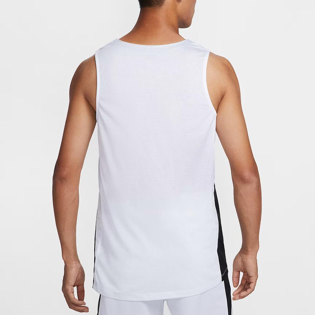 Nike Color Block Breathable V-Neck Sleeveless Basketball Jersey Men Tops White HF0519-100