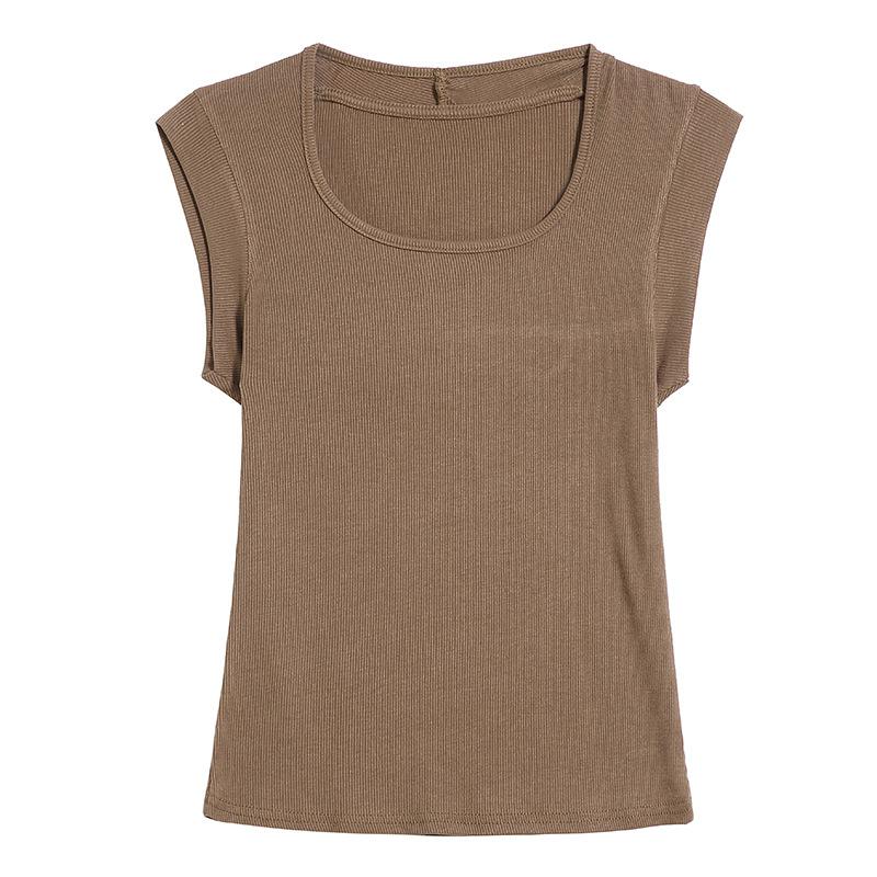 Solid Color Vest Women's Spring New Slim-fitting Undershirt with A Bottom Shirt and A Vest Pullover On The Outside.