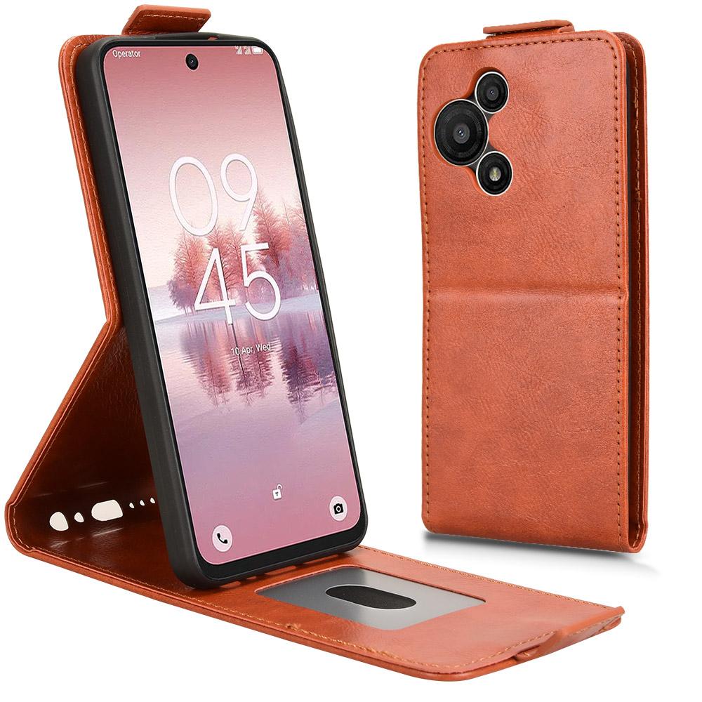 

For TCL 60 SE NxtPaper 5G Stand Case Magnetic Clasp Vertical Flip Leather Phone Cover with Card Holder Orange