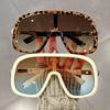 Large-framed, one-piece, European-style fashionable sunglasses, high-end and casual, unisex windproof sunglasses
