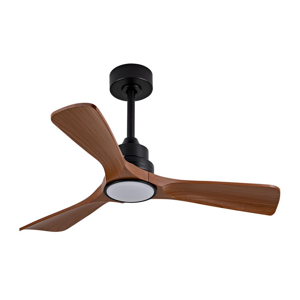 42-Inch Ceiling Fan with Light and Remote Control, Dimmable, Walnut Color, Quiet DC Motor, Indoor and Outdoor, for Patio, Bedroom, Office (no M