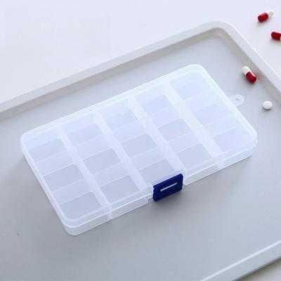New 10/15 Grid Clear Plastic Box Multi-functional Dustproof Multi Grid Box Rectangular Waterproof Tools Storage Cases Home Use