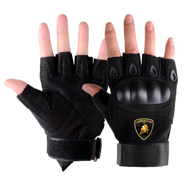 Motorcycle Outdoor Climbing Protection Tactical Men's Half Finger GlovesFor Lamborghini Urus Huracan AventadorPremiumAccessories