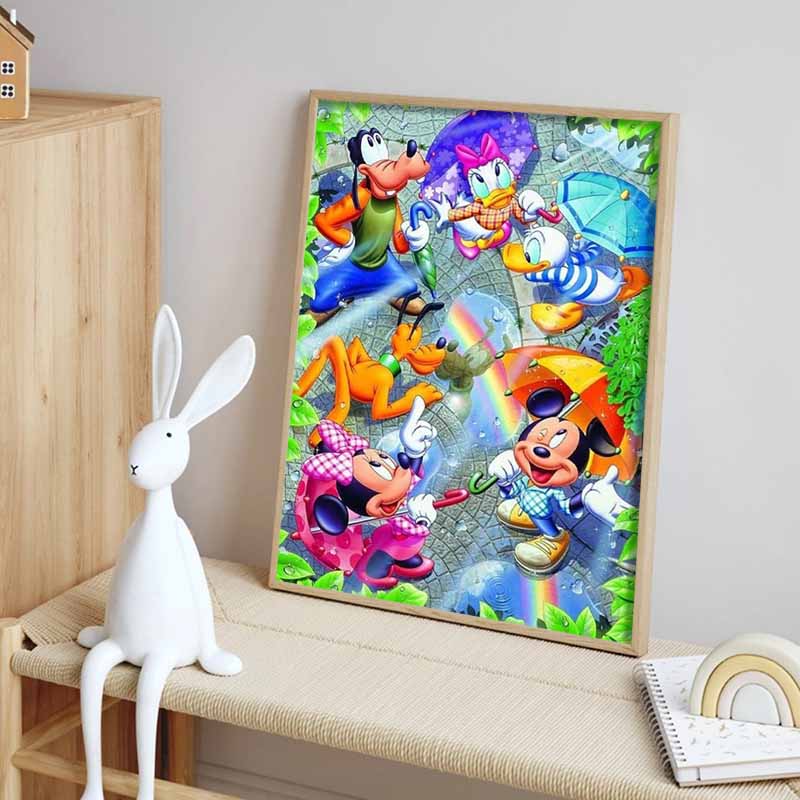 Disney Diamond Painting Mickey and Friends Illustration 5D Diamond Painting Art Embroidery Cross Stitch Room Decoration