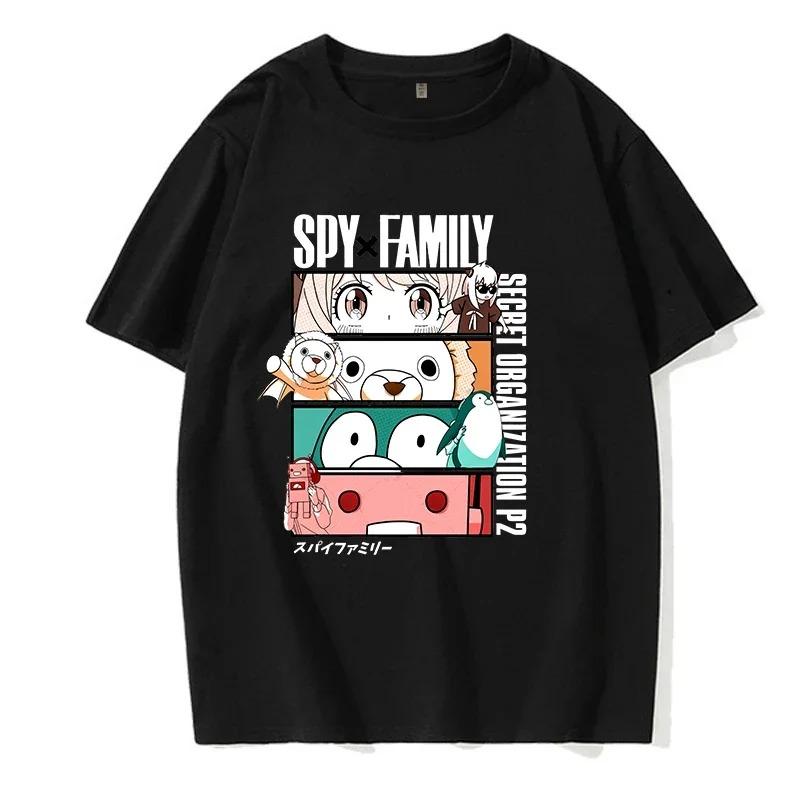 Y2k Shirt Anya Forger Spy X Family Anime T Shirt Kawaii Cartoon Mens_Women Tops Cotton Best Selling Round Neck Comfortable Soft