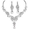 Elegant Waterdrop Diamond Tassel Necklace and Earrings Set for Women