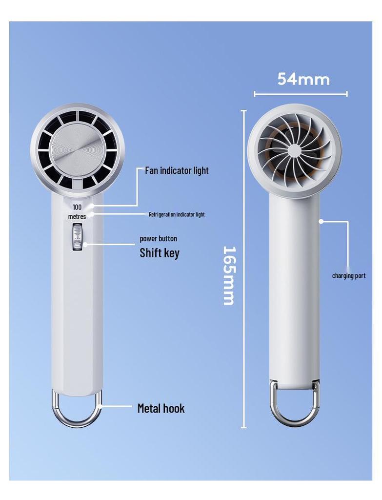 Portable High-Speed Mini Handheld Fan with Semiconductor Cooling