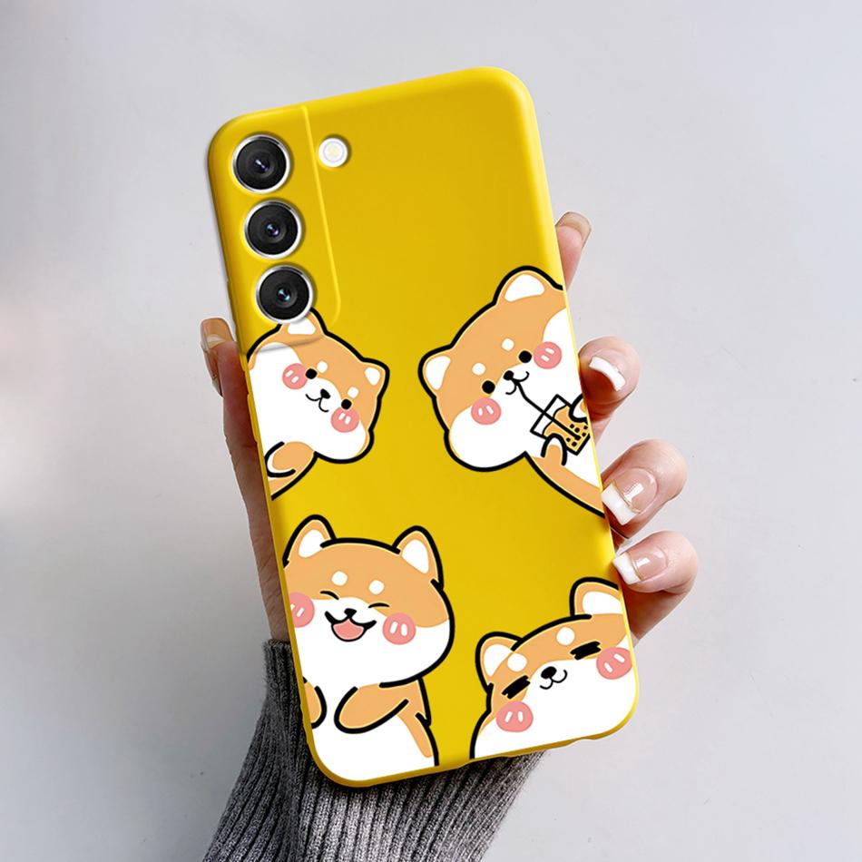 For Samsung Galaxy S22 S 22 Plus S22 Ultra S22+ Case Soft Slim Cute Bear Cartoon Frog Candy Painted Back Cover Funda Bumper Bags