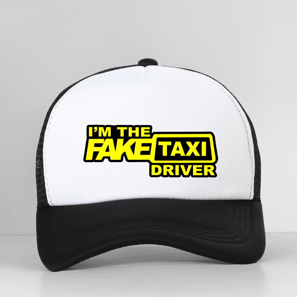 Fake Taxi Black Print Snapback Hat High Quality Mesh Breathable Summer Men Baseball Cap