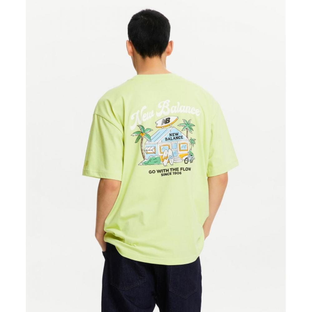 

NEW BALANCE NBNEE21623 Футболка с короткими рукавами UNI NB Boy Board Shop, L ЗЕЛЕНАЯ