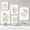 Watercolor Wildflower Flower Poster Colorful Floral Prints Plant Wall Art Canvas Painting Wall Pictures for Living Room Decor