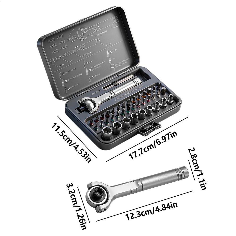 

Ratcheting Screwdriver Set 40 In 1 Portable Repair Tool Kit With Storage Case Magnetic Screwdriver Set With Detachable Handle