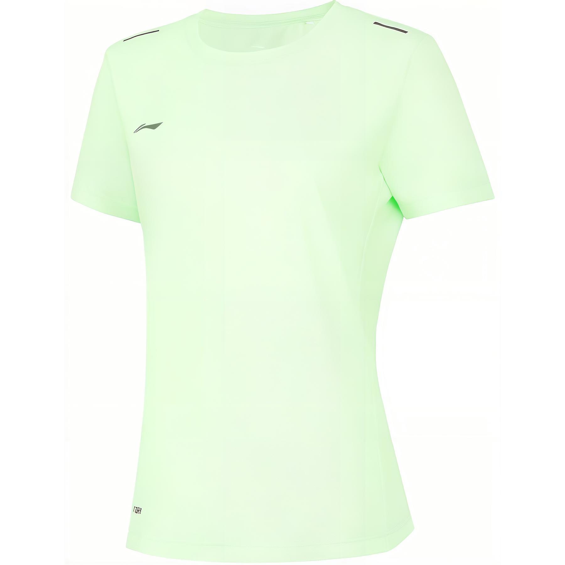 

Футболка Li Ning Running Series однотонная с круглым вырезом, удобная, дышащая, универсальная, повседневная, с коротким рукавом, женские топы Fairy-Fruit-Green ATSU552-3 M
