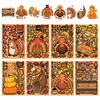 8 Thanksgiving Puzzle Face-changing Stickers, Cartoon Turkey And Squirrel Children's Cute Puzzle Diary DIY Stickers