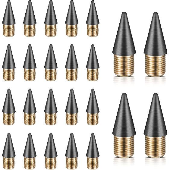 24 Pcs Infinite Pencil Replaceable Refill, Inkless Pencil Replaceable Graphite Nib, Graphite Nib Metal Inkless, Everlasting Pencils Replacement Head