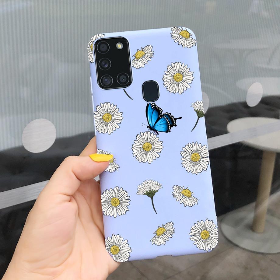 Sunflowers Daisy Shap-on Case For Samsung A21s Case Samsung Galaxy A21S A 21S A21 S A217F Cover Dustproof Silicone Bumper Coque