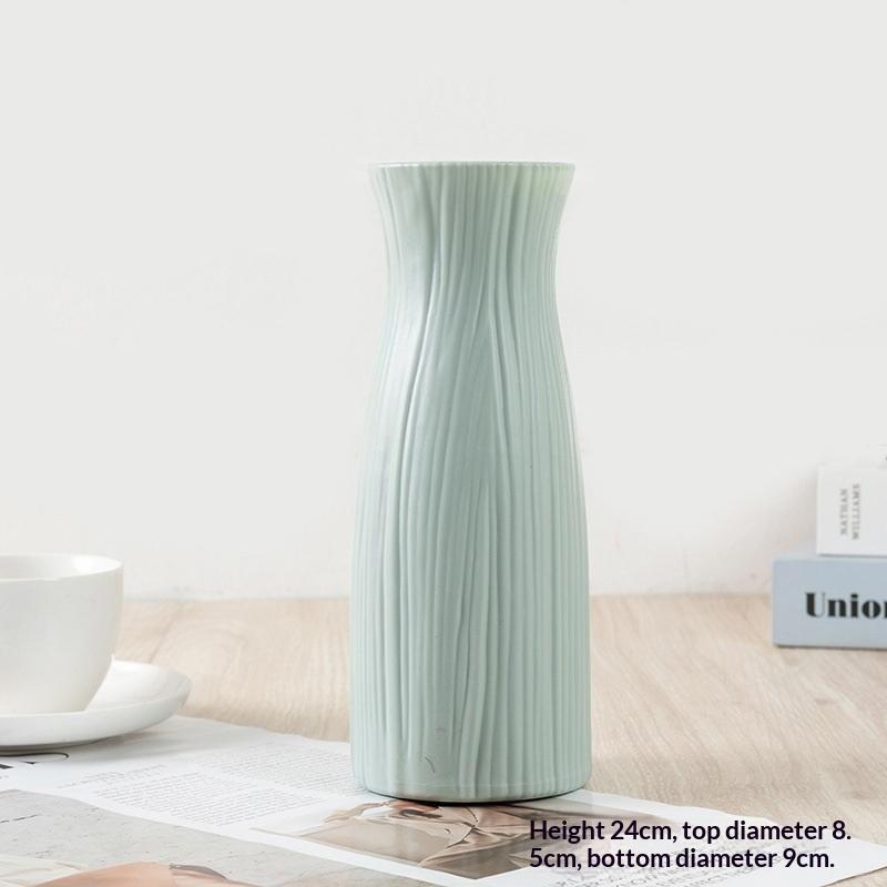 

Пластиковая ваза для сухих цветов с минималистичным геометрическим пластиковым цветочным горшком, маленькое и свежее цветочное оформление для гостиной, декорация зелёный