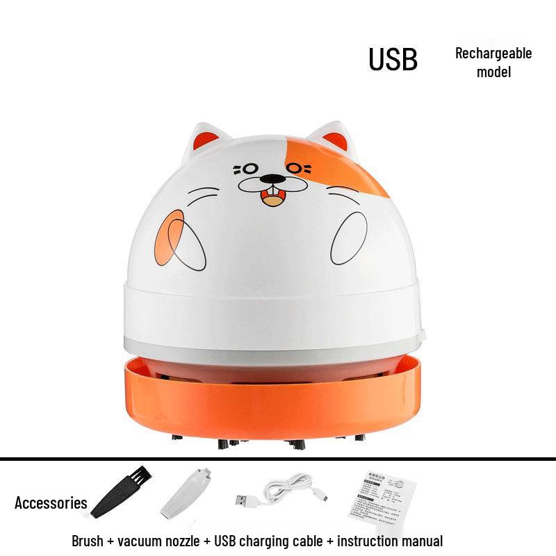 Rechargeable Mini Handheld Desktop Vacuum Cleaner - Portable Electric Stationery for Students