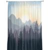 Mountain Pine Woods Sun Tulle Curtains For Bedroom Modern Voile Curtains Home Decoration Window Curtains