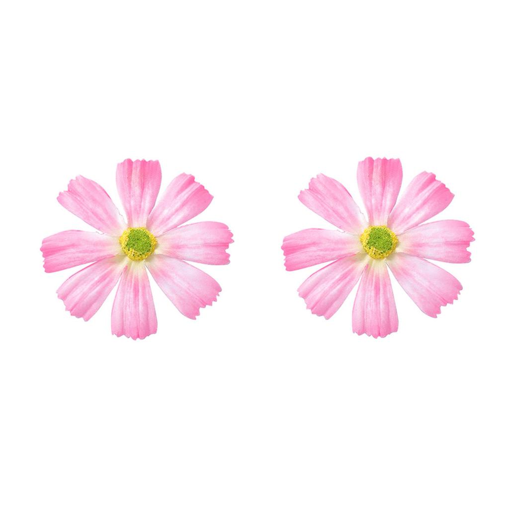 Exaggerated, simple and fashionable vacation fabric faux flower large flower stud earrings romantic and versatile stud earrings