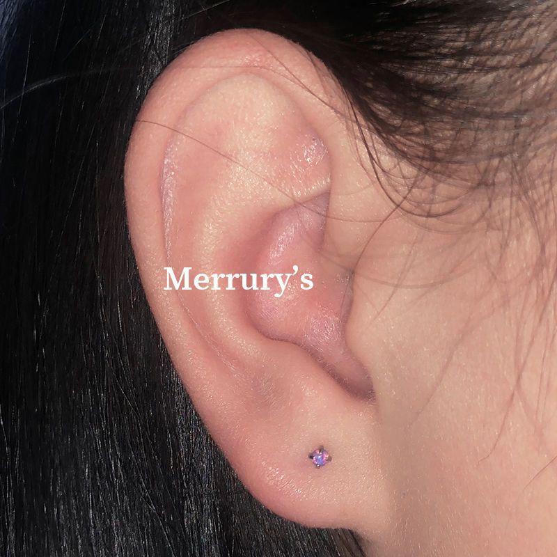 

Rudie in the Wild Opal Mini Ear Bone Studs Titanium Steel Screw No Need to Take off Ear Studs Thin Needle Purple Ear Rivet opal purple ear bone nail 2mm Single Pack