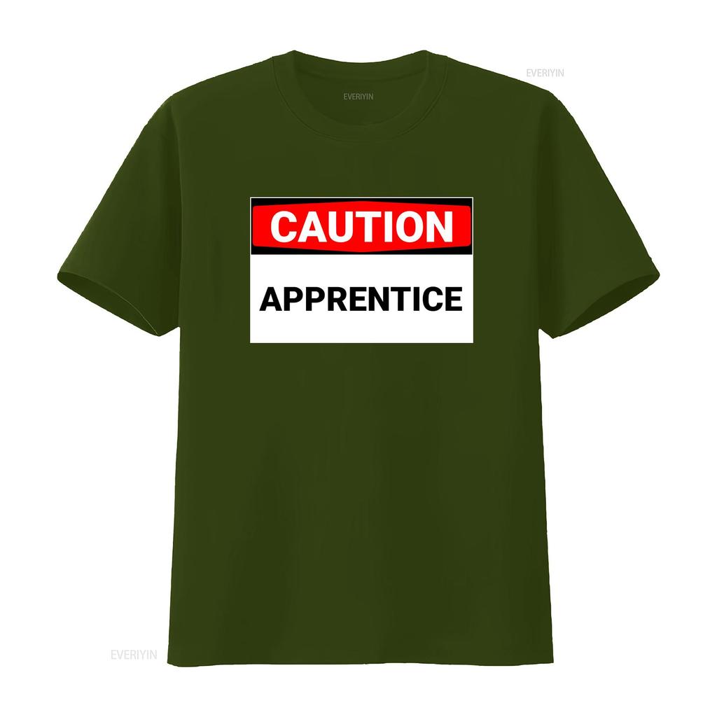 Caution Apprentice Funny Humorous Active T Shirt vintage Washed Top For Everyday Wear Soft Stretched Comfortable Unisex homme