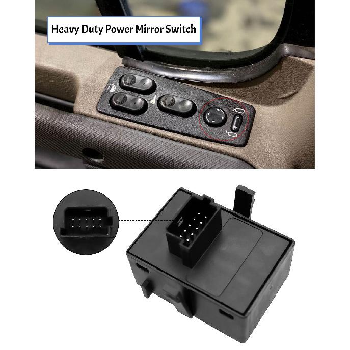 Heavy Duty Power Mirror Switch Front Driver Side 10Pin Fit for Freightliner Cascadia 2007-2017 Replace 901-5202 15829700SR DTL15829700